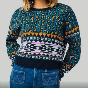 Wrangler retro Multicolor Patterned Women's Sweater size small